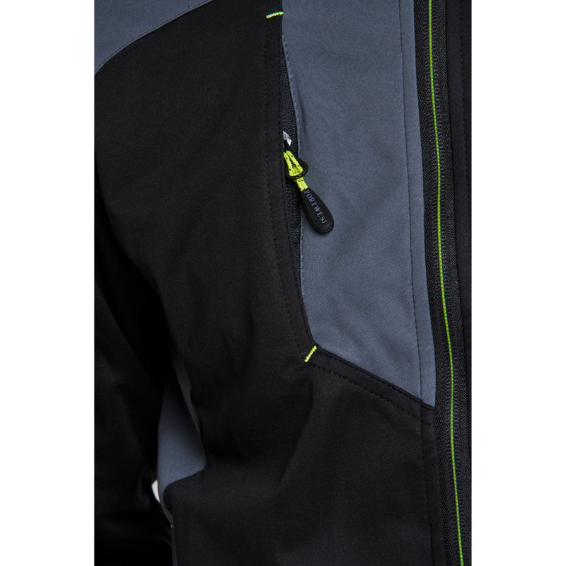 Front view of the practical Portwest Flex Shell Jacket