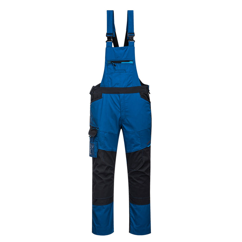 Portwest WX3 Industrial Wash Bib and Brace (T746) in Blue, built for durability.