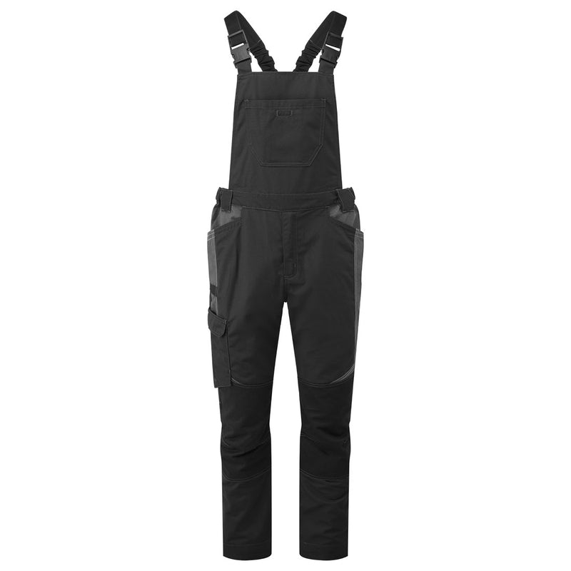 Portwest WX3 Industrial Wash Bib and Brace (T746) in Black for demanding work environments.