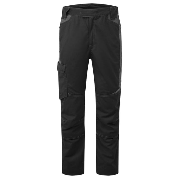 Black Portwest WX3 industrial wash trousers (T747) engineered to withstand rigorous industrial laundering.