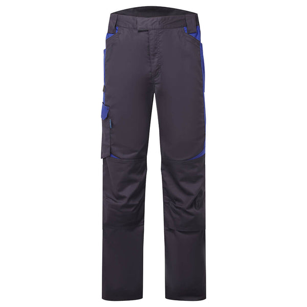 Dark navy Portwest WX3 industrial wash trousers (T747) offering superior durability and color retention.