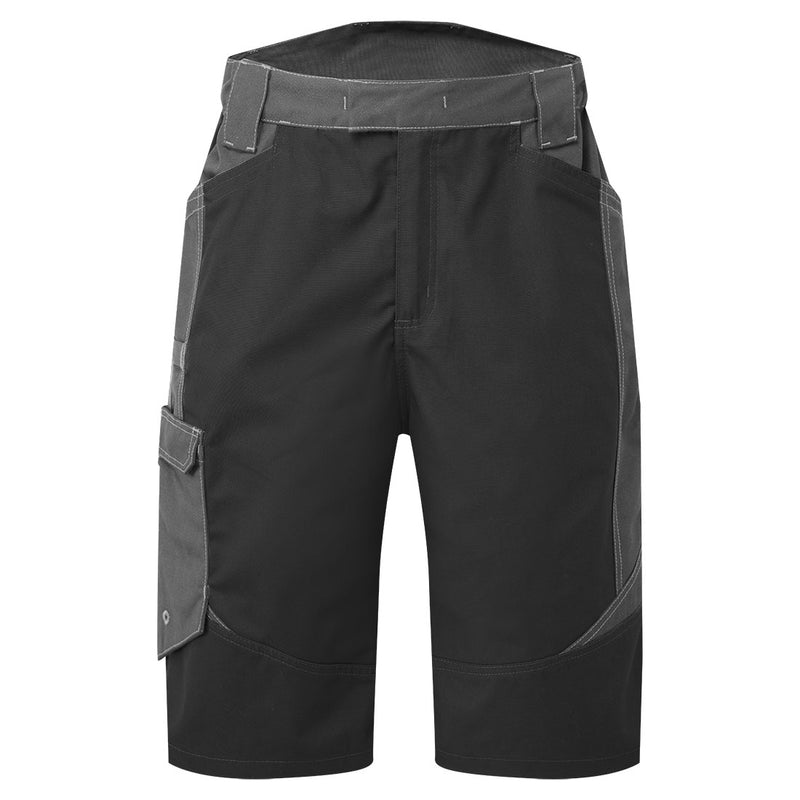 Portwest WX3 Industrial Wash Shorts in black.