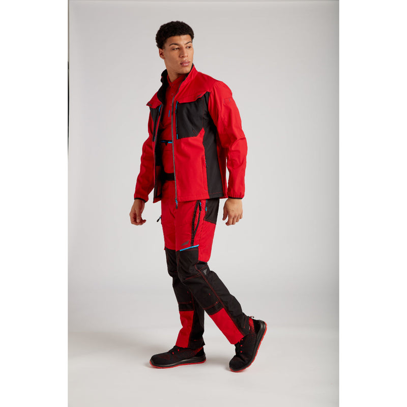Portwest WX3 Bib and Brace (T704) in a sleek metal Red and black design for a professional look.