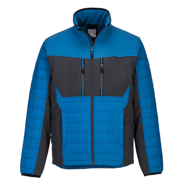 Portwest Hybrid Baffle Jacket in Persian blue.