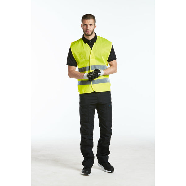 Black and grey high-performance jacket – side pose on model