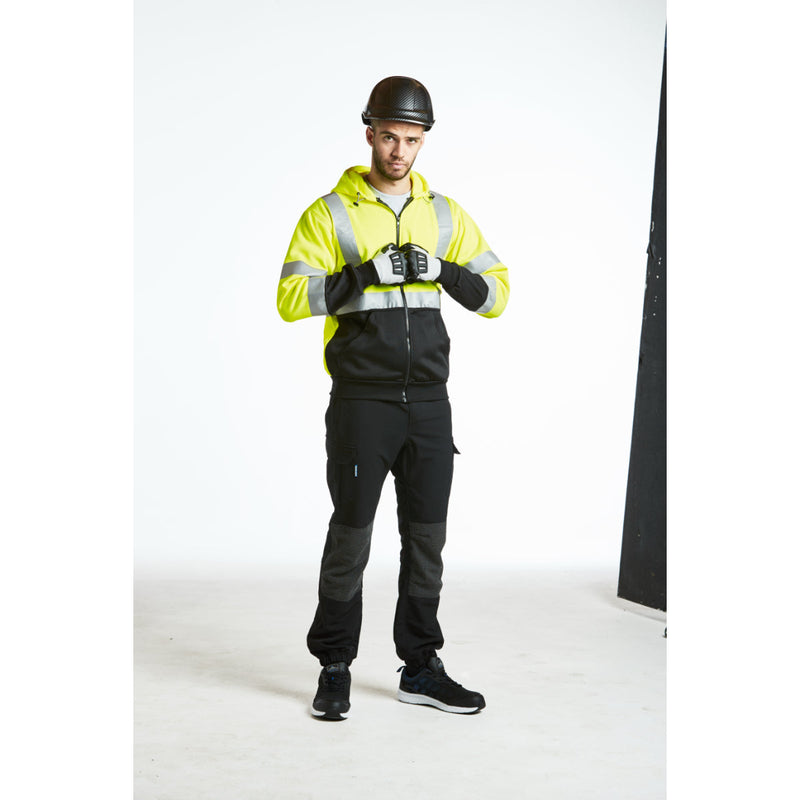 Portwest KX3 flexi joggers, highlighting the secure zipped back pocket and modern fit.