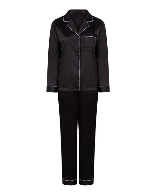 Towel City Ladies Satin Long Pyjamas - TC055M