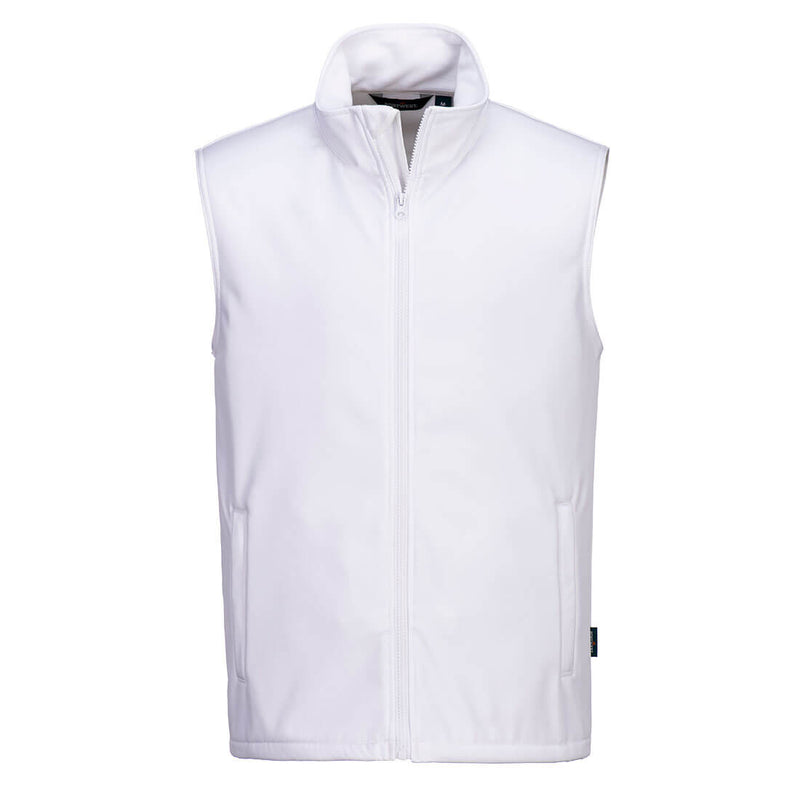 White and red utility jacket designed for industrial and site use