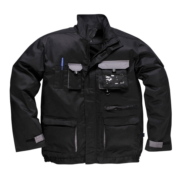 Portwest TX10 Texo contrast work jacket in black with multiple utility pockets