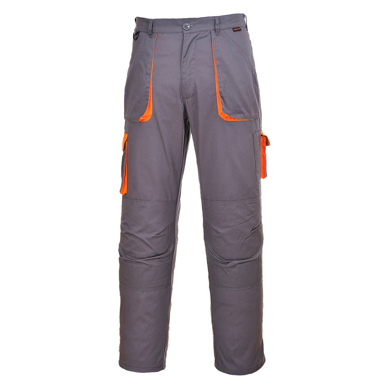 Portwest Texo Contrast grey regular work trousers with knee pad pockets