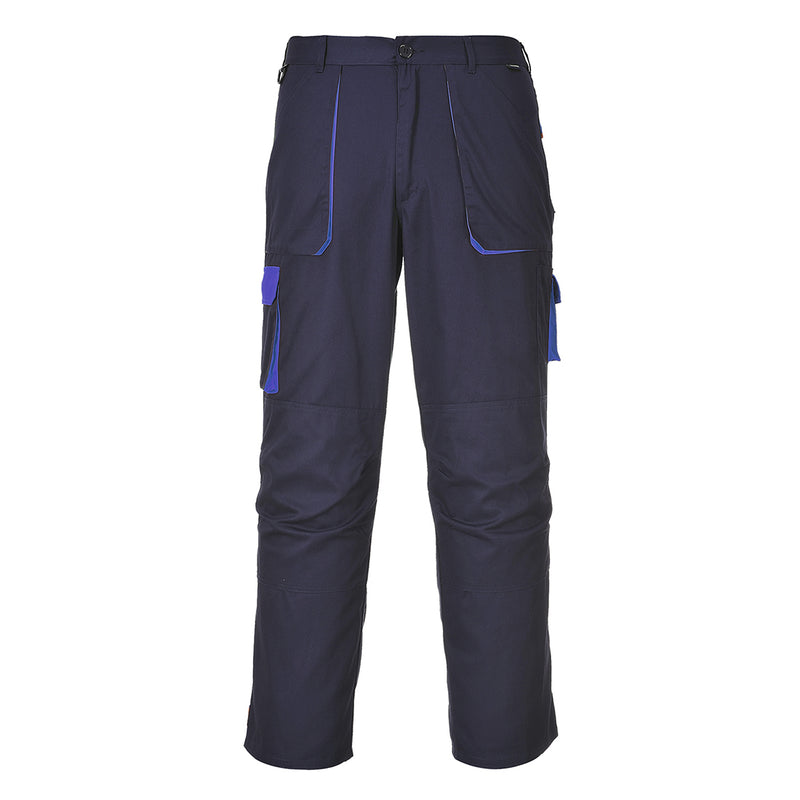 Portwest Texo Contrast navy tall work trousers with knee pad pockets