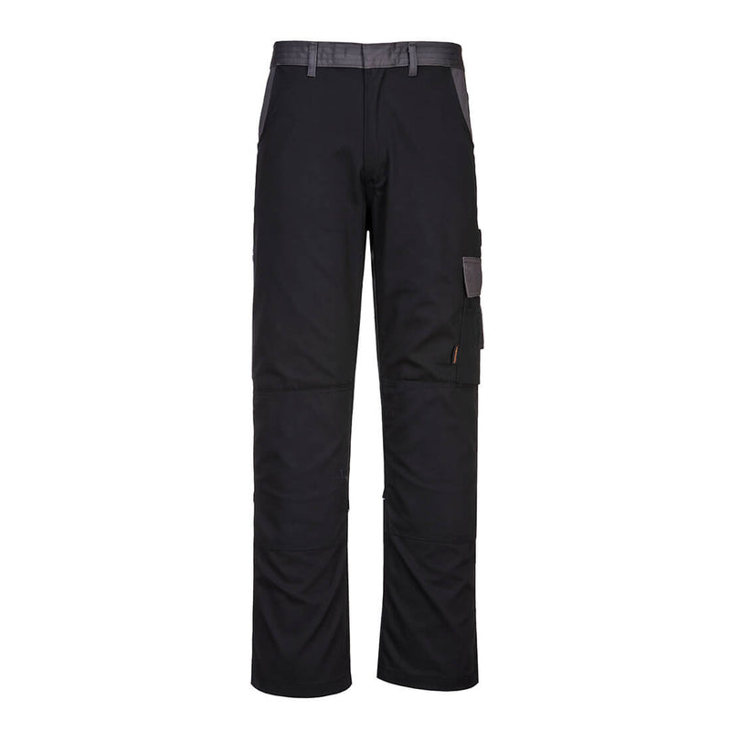 Portwest Munich heavy-weight black work trousers with durable twill fabric