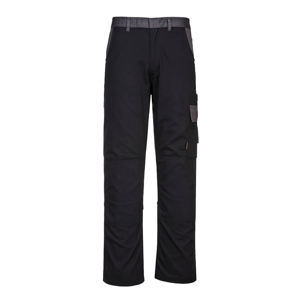 Portwest Munich heavy-weight black work trousers with durable twill fabric