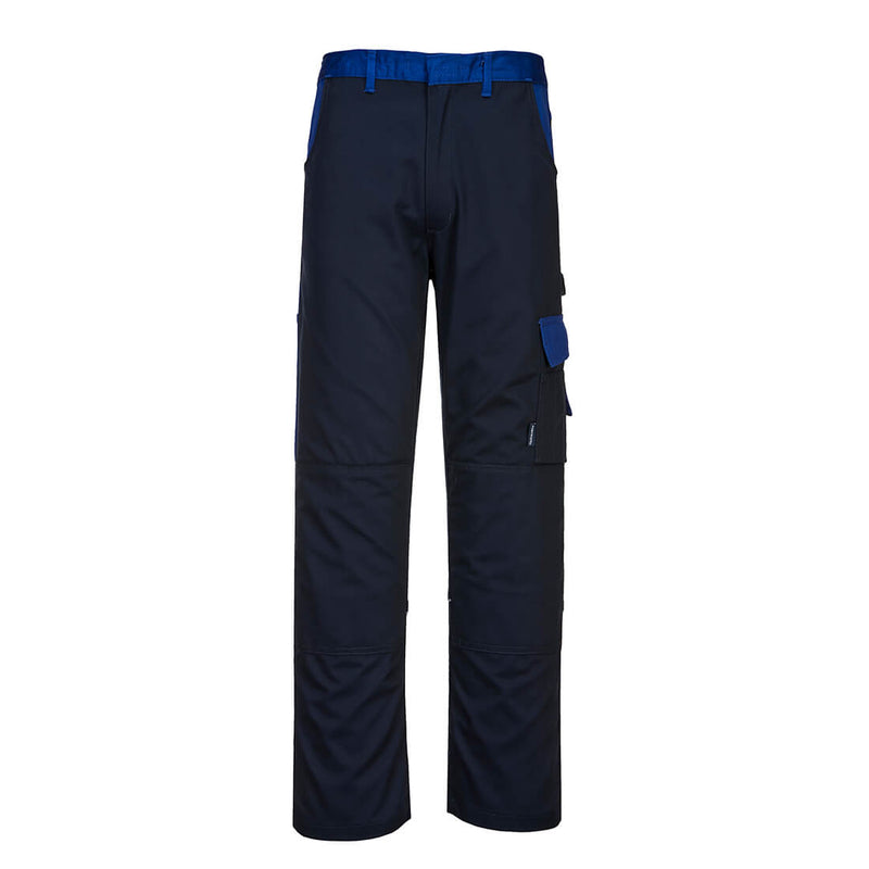 Portwest Munich heavy-weight navy blue polycotton work trousers