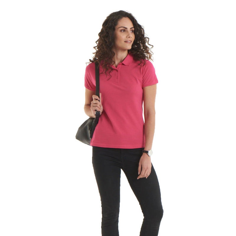 Uneek Ladies Ultra Cotton Poloshirt UC115 - Hot Pink