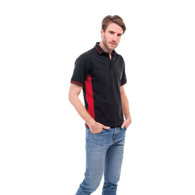 Uneek Two Tone Polo Shirt UC117 - Black/Red