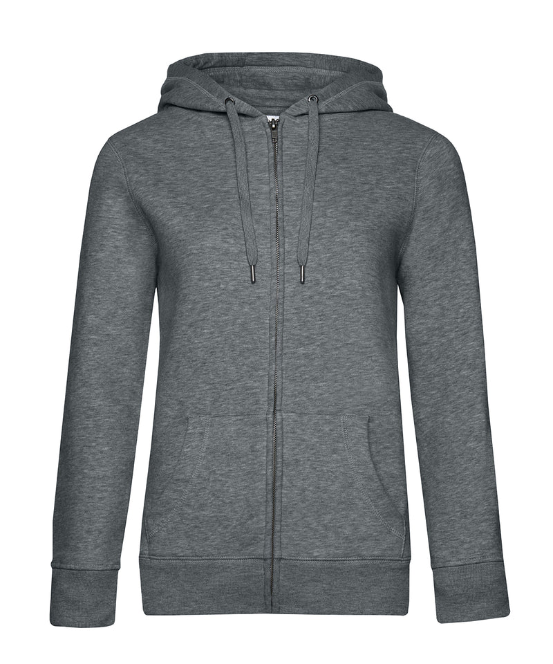 B&C Collection Queen zipped hoodie B012F in heather mid-grey