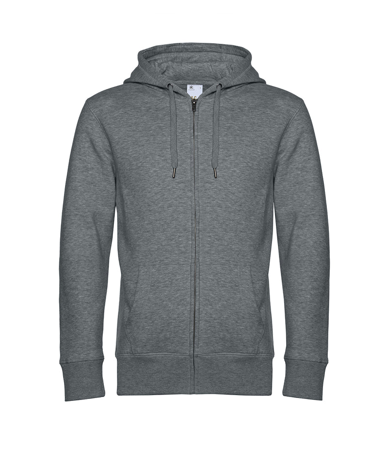 B&C Collection King zipped hoodie BA012 in heather mid-grey