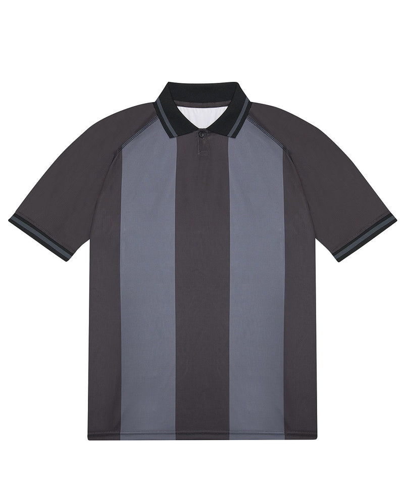 B&C Collection BA032 active polo in black and dark grey