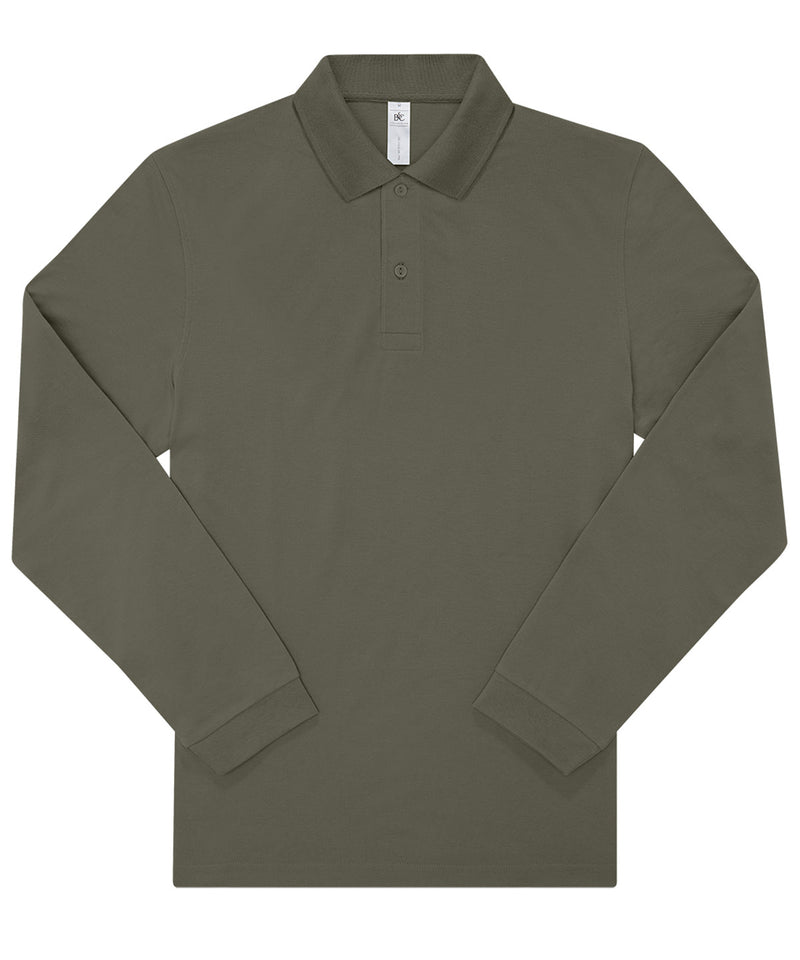 B&C My Polo 180 LSL long-sleeve polo BA262 in camo green