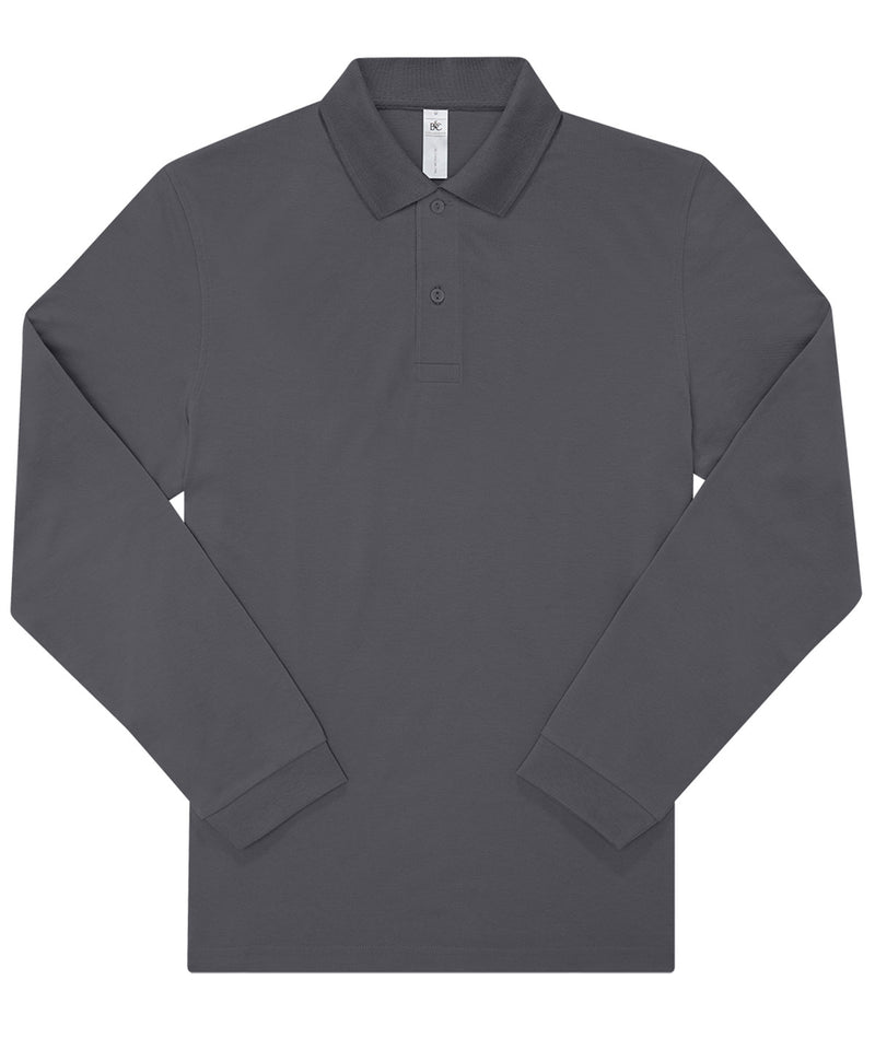 B&C My Polo 180 LSL long-sleeve polo BA262 in dark grey