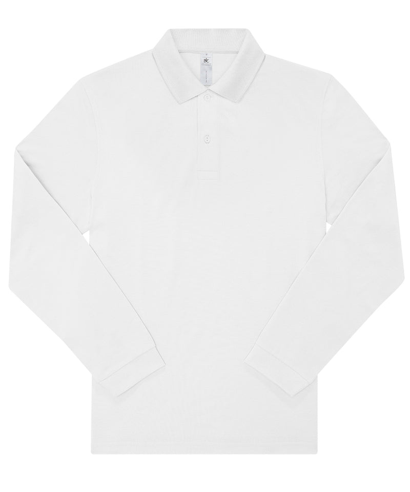 B&C My Polo 180 LSL long-sleeve polo BA262 in white