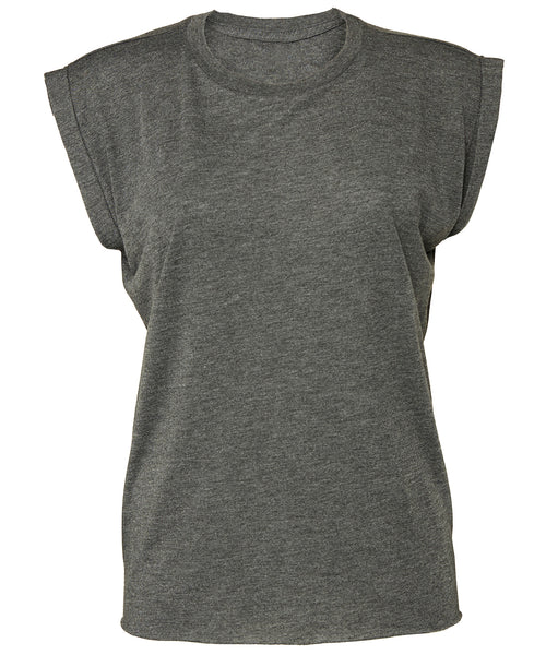 Bella Canvas Women's Flowy Muscle Tee with Rolled Cuff