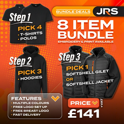 8 Piece Mix & Match - Embroidered/Printed Workwear Bundle with Free Company Logo