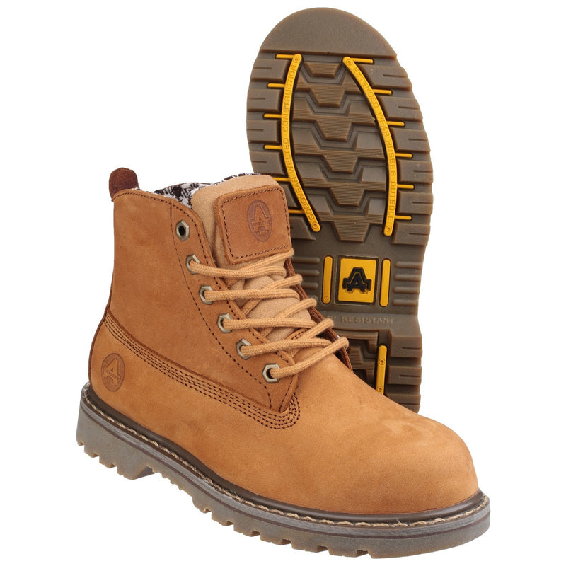 Back view of the Amblers FS103 safety boot with heel detail.