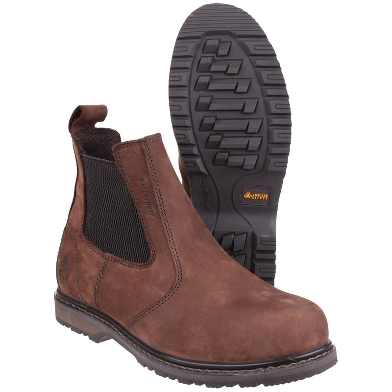 Heel view of the Amblers AS148 Sperrin lightweight dealer safety boot.