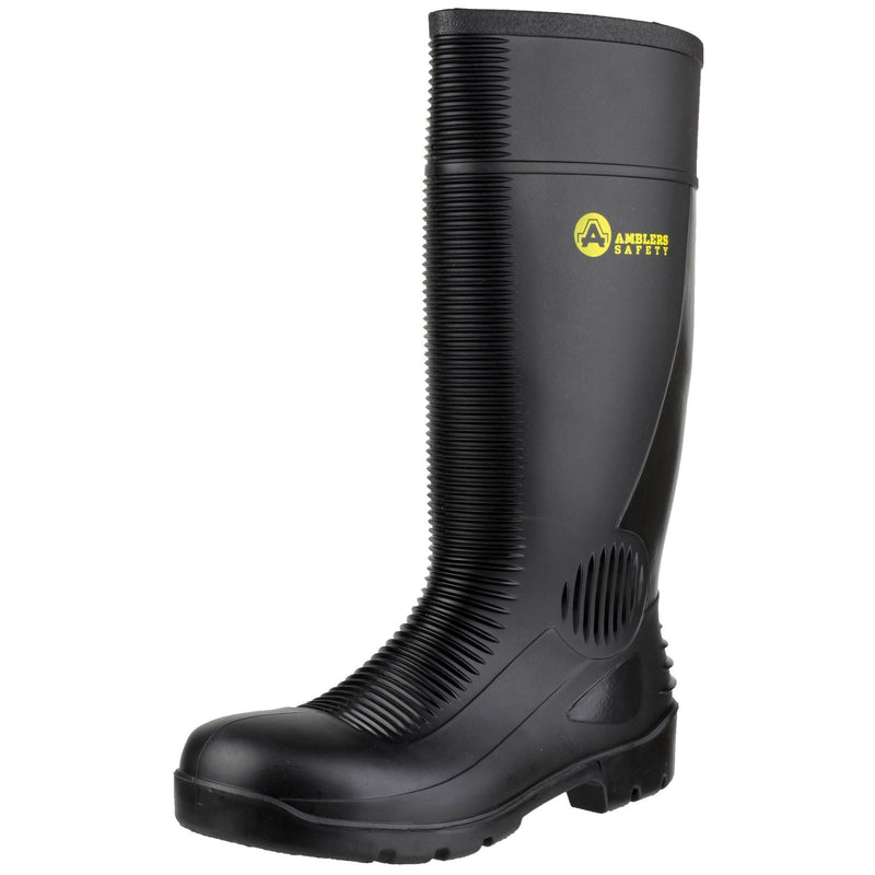 Rugged Black sole of the FS100 construction wellington.