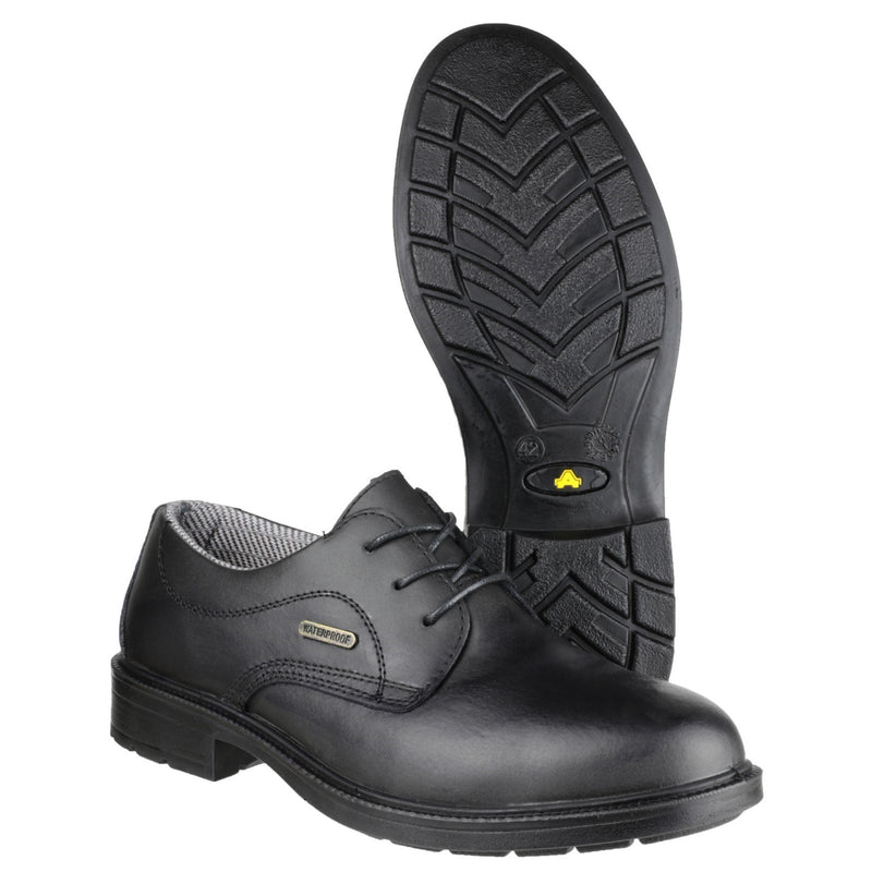 Rear view of the black FS62 Gibson shoe.
