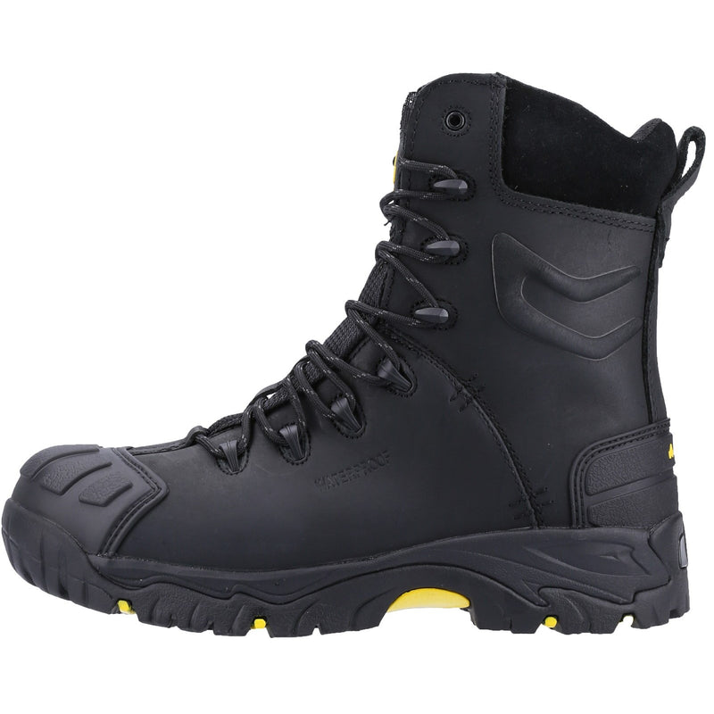 On-foot lifestyle image of the Amblers FS999 hi-leg composite safety boot.