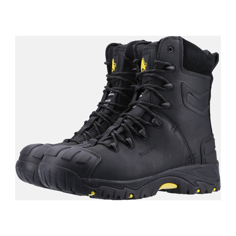 Close-up lifestyle shot of the Amblers FS999 boot in use.