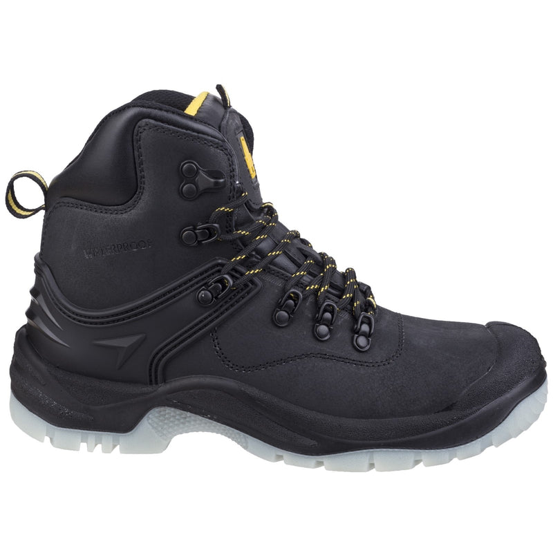Close-up of the red padded lining inside the Amblers FS198 boot.
