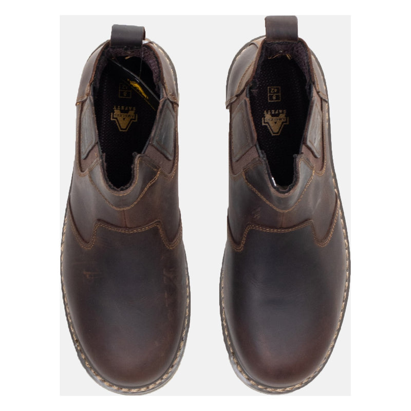 Side view of the Amblers FS165 dealer boot being worn.