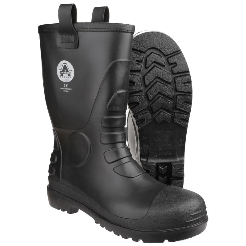 Rear profile of the Amblers FS90 waterproof rigger boot.