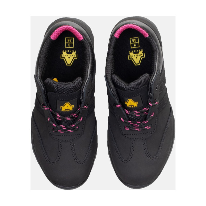 Side profile on-foot view of the FS706 Sophie ladies' safety trainer.