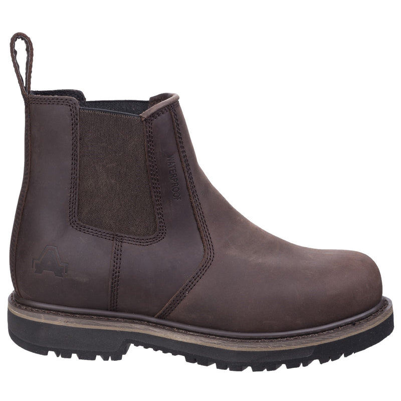 Close-up of the elastic side panel of the AS231 dealer boot.