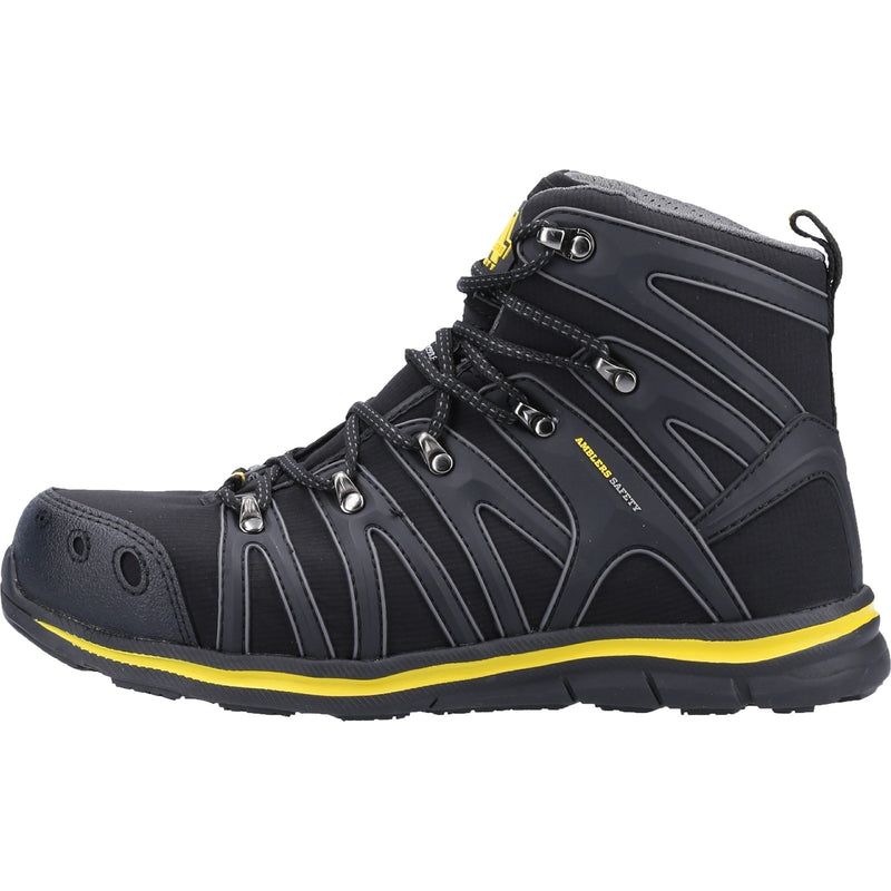 On-foot, angled view of the Amblers AS254 zip-up boot.