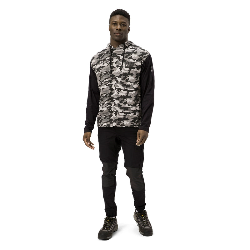Caterpillar Hooded Long Sleeve Tee