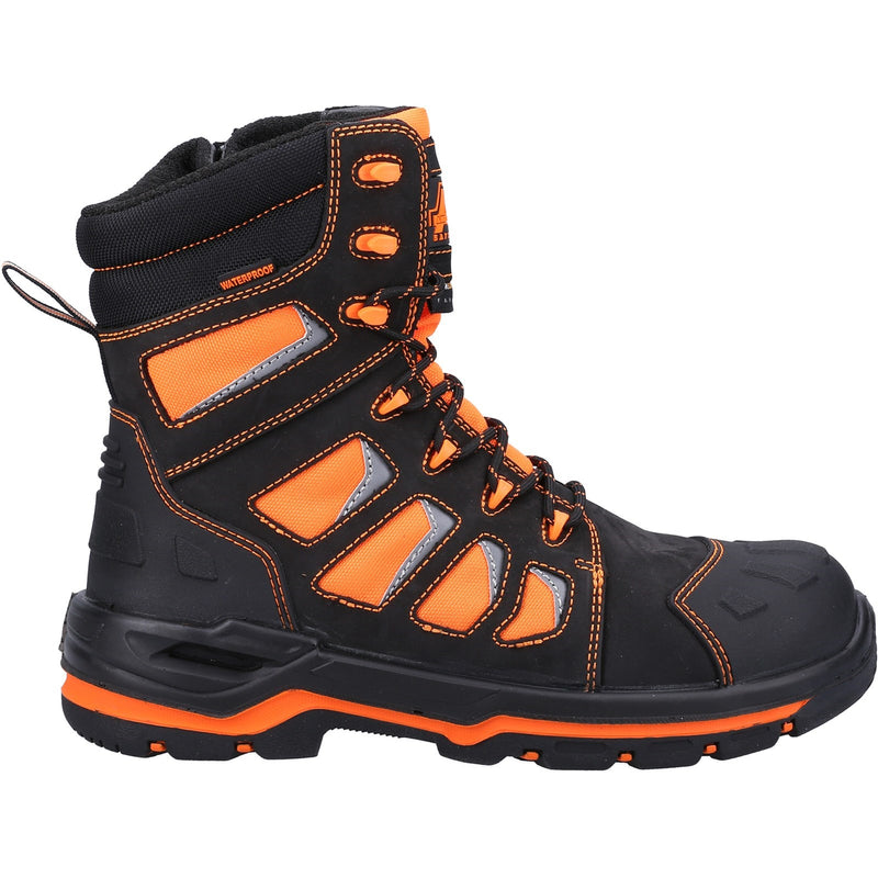 Inner lining of the orange Beacon safety boot.