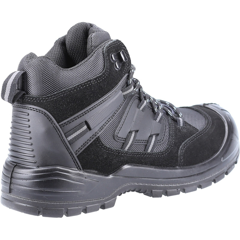 Side view of the black Amblers 257 safety boot.