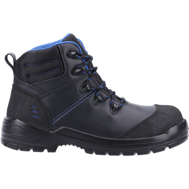 Padded collar of the black leather 308C boot.