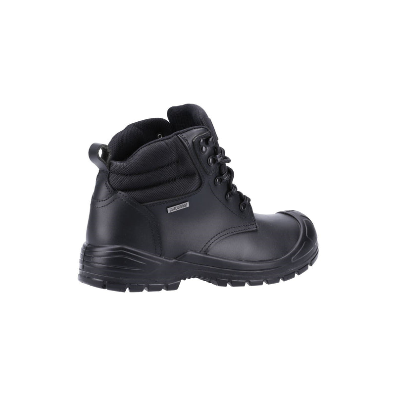 Side view of the black Amblers 241 boot, showing the zip.