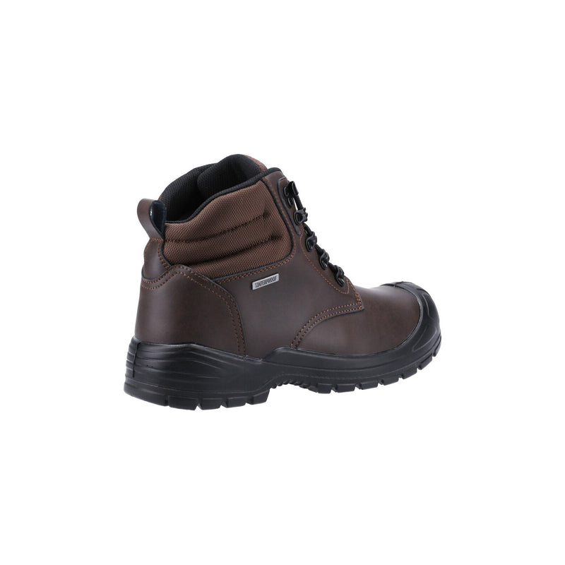Side view of the brown Amblers 241 boot, showing the zip.