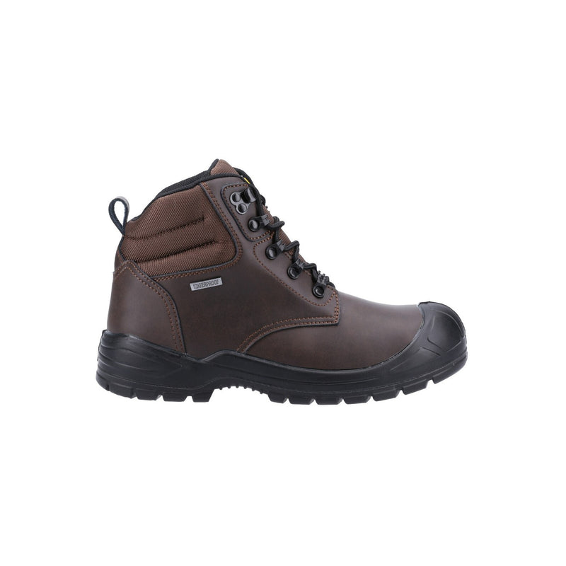 Warm inner lining of the brown Amblers 241 safety boot.