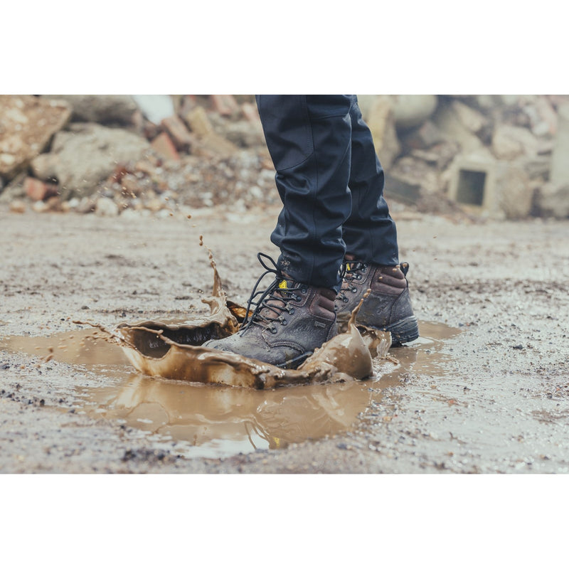 Close-up of the lacing on the brown 241 boot.