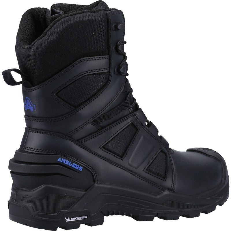 Side view of the brown leather Amblers 981C safety boot.