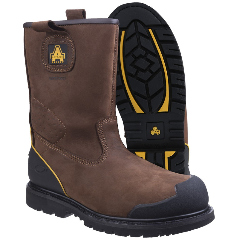 Rear view of the waterproof FS223 Goodyear welted safety boot.